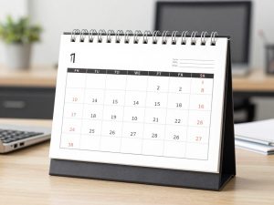 Calendar marking important legal deadlines