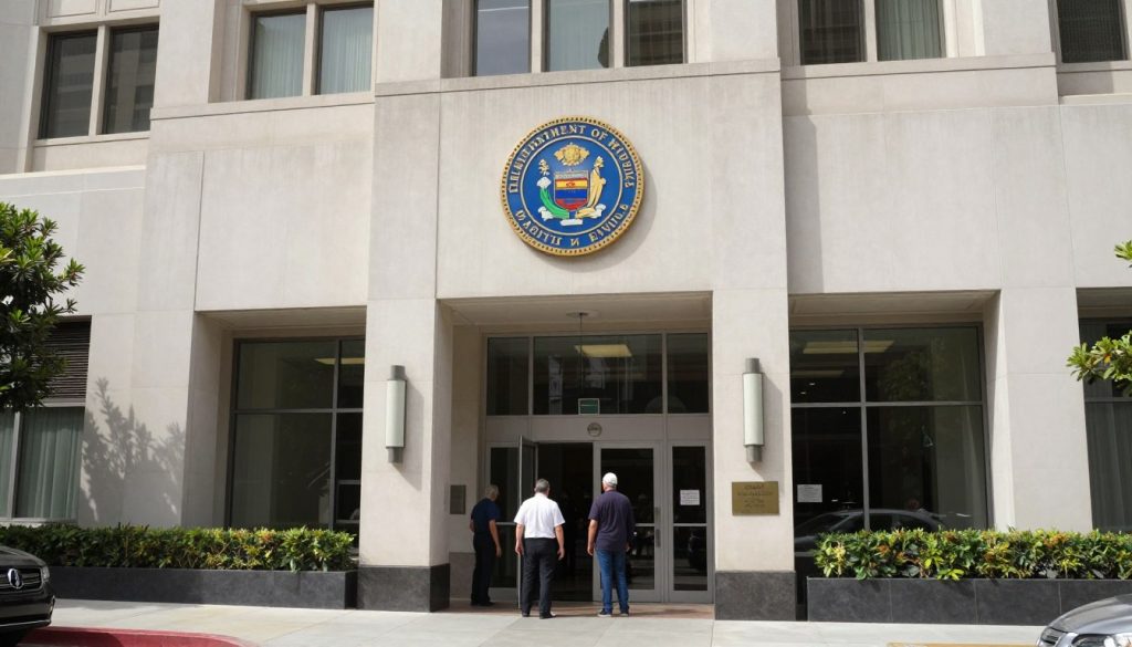 California DMV building representing license suspension consequences for DUI conviction California DMV building representing license suspension consequences for DUI conviction