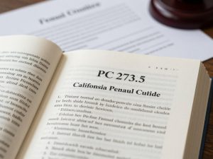 California Penal Code book showing domestic violence statutes