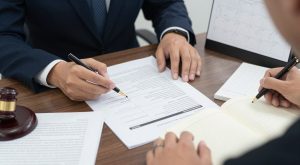 Criminal defense attorney analyzing case timeline and legal options