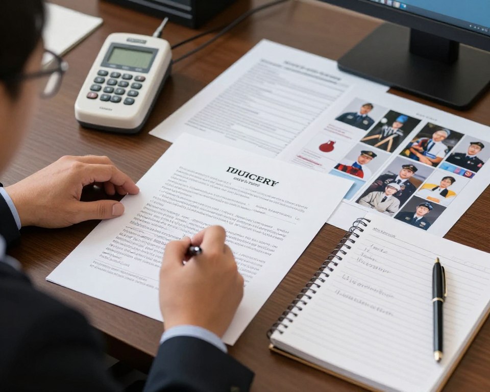 DUI defense attorney examining evidence and police reports in Los Angeles case DUI defense attorney examining evidence and police reports in Los Angeles case