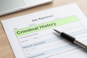 Employment background check form showing criminal history section