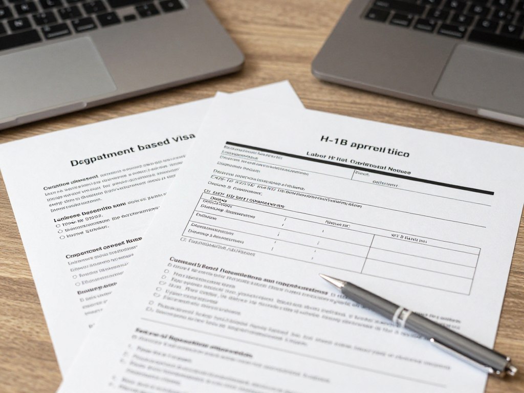 Employment visa documents and business immigration papers Employment visa documents and business immigration papers