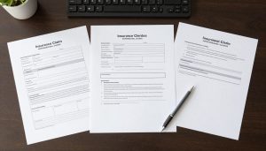 Insurance claim documents and settlement paperwork