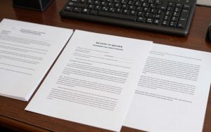 Legal brief and motion documents on attorney desk