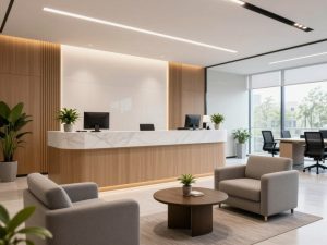 Professional law office reception area