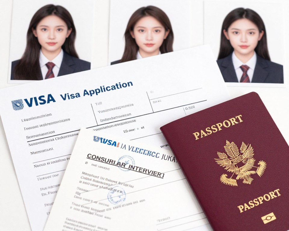 Visa application documents and passport Visa application documents and passport