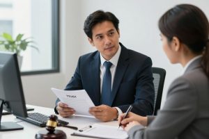 Abogado especializado en planificación patrimonial asesorando cliente