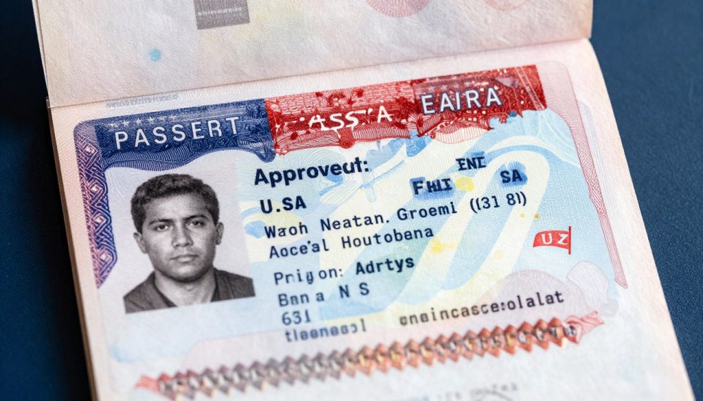 Approved U.S. visa in passport Approved U.S. visa in passport