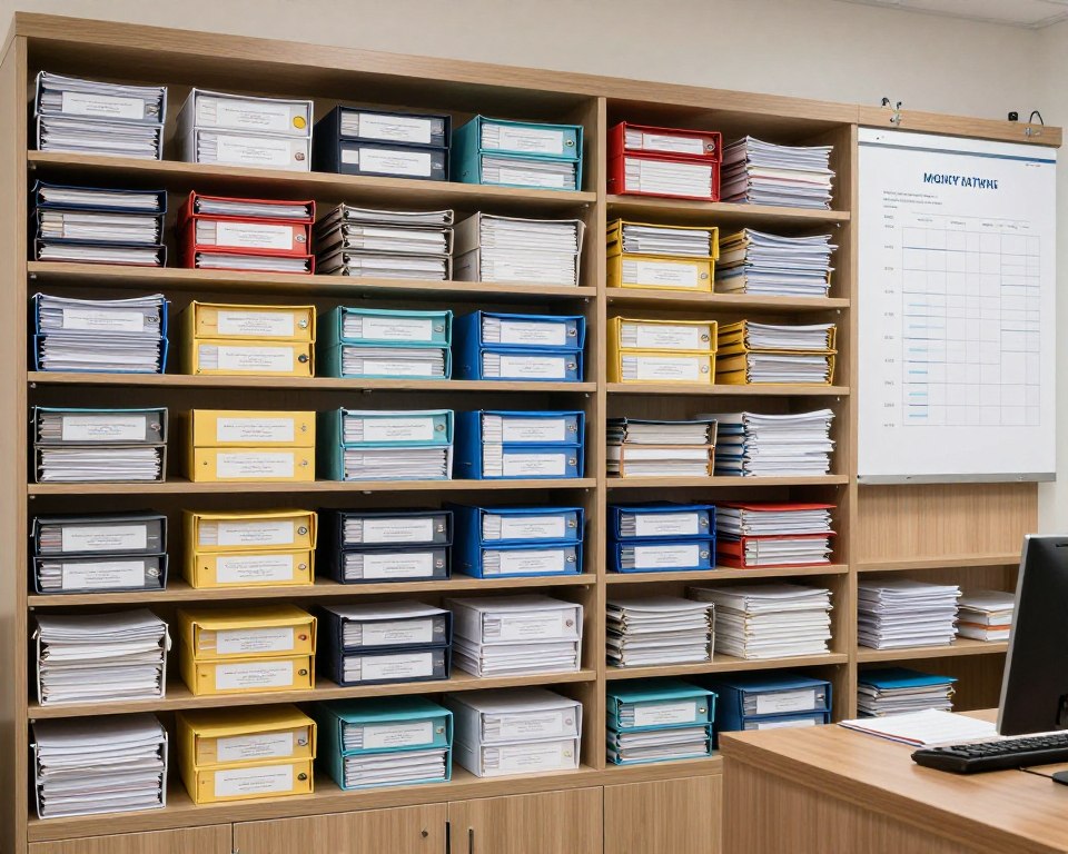 Family petitions immigration case files organized in law office filing system Family petitions immigration case files organized in law office filing system