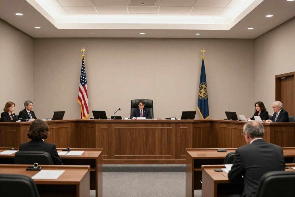 Immigration bond hearing courtroom setting Immigration bond hearing courtroom setting