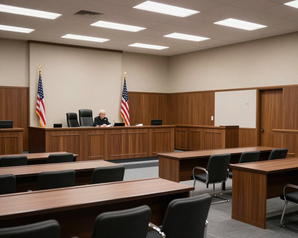 Immigration court hearing room for asylum proceedings Immigration court hearing room for asylum proceedings