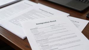 Legal documents for immigration bond hearing preparation
