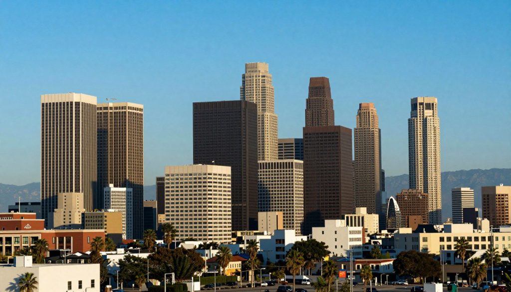 Los Angeles downtown skyline representing Southern California immigration services Los Angeles downtown skyline representing Southern California immigration services