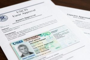 Successful asylum approval notice and work permit documents