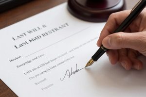 Testamento legal firmado con sello notarial