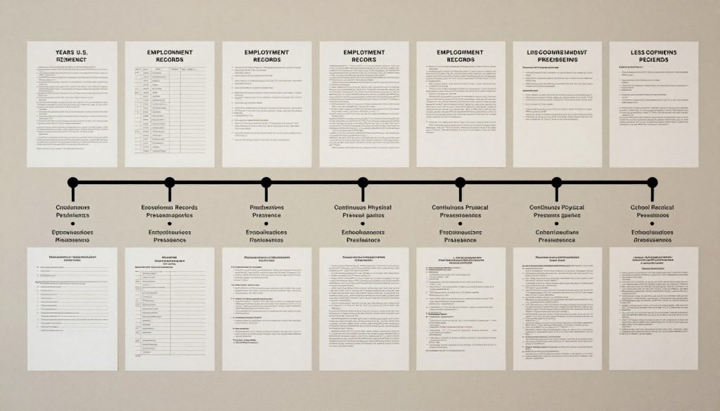 Timeline documentation showing continuous U.S. presence for NACARA application Timeline documentation showing continuous U.S. presence for NACARA application
